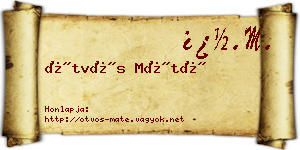 Ötvös Máté névjegykártya