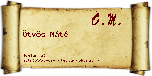 Ötvös Máté névjegykártya